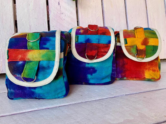 Tie die cross shoulder bag