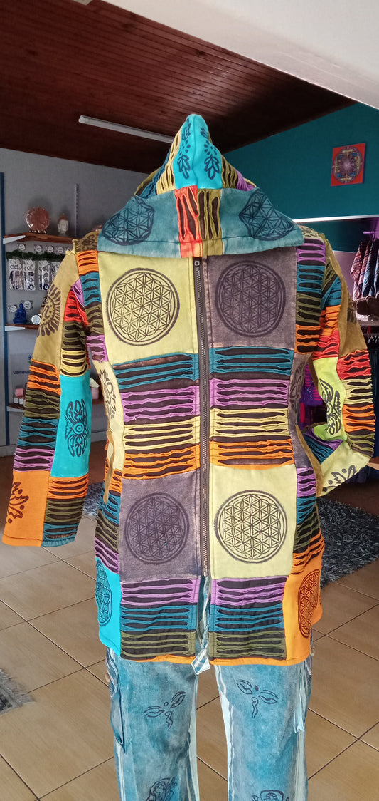 Peace hippie winter jacket