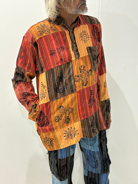 Hippie patch long sleeve  shirt