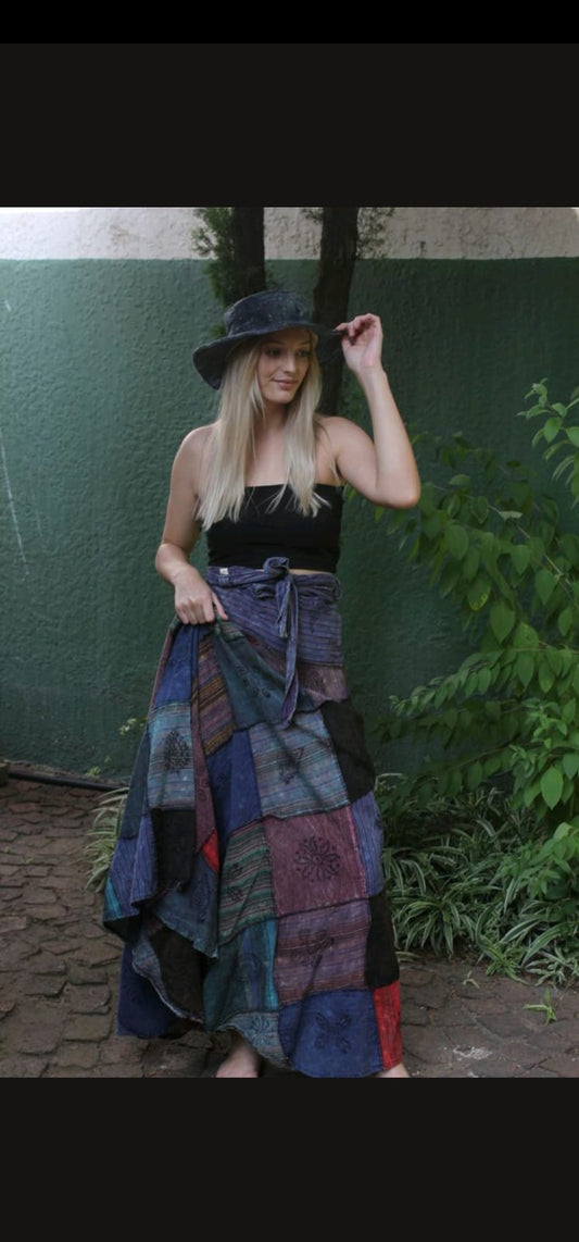 Long wrap skirt