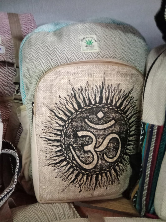 Hemp printed backpack
