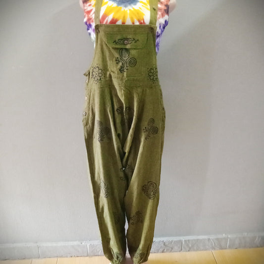 Harem print dungaree